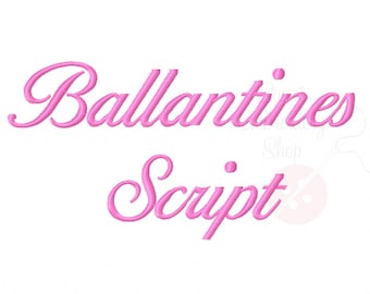 4 Size Ballantines Script Font Embroidery Fonts BX  9 Formats Embroidery Pattern Machine BX Embroidery Fonts PES
