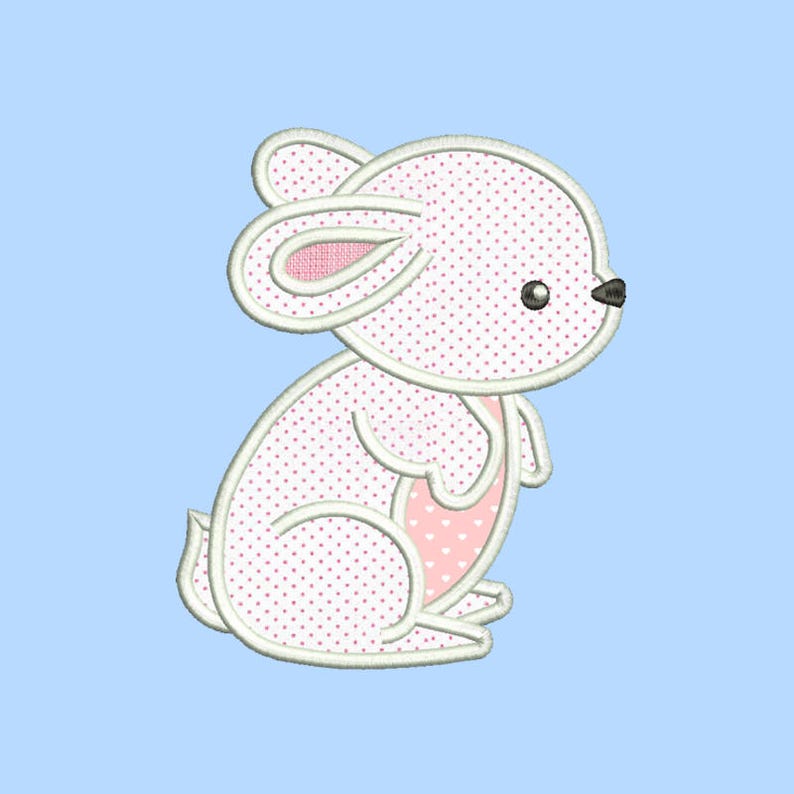 Rabbit Applique Design 9 Sizes Included.machine Embroidery - Etsy