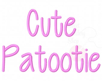 3 Size Cute Patootie Font Embroidery Fonts BX  9 Formats Embroidery Pattern Machine BX Embroidery Fonts PES