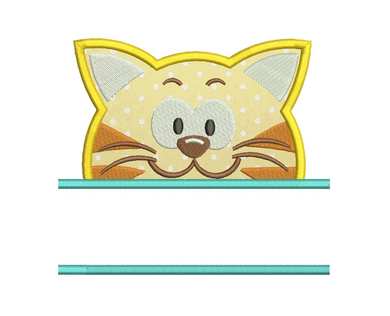 Cat Applique Design 5 Sizes Included.machine Embroidery | Etsy