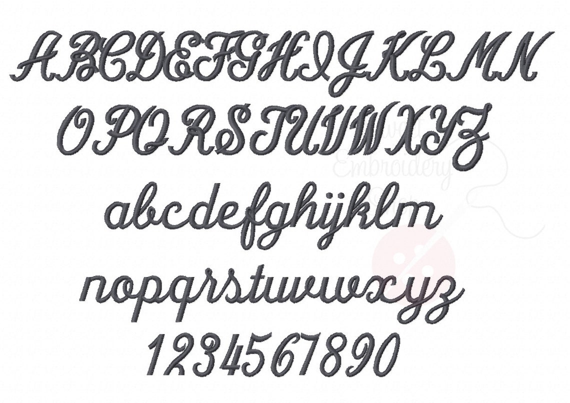 5 Sizes Handy Script Font Embroidery Fonts BX 9 Formats Etsy Australia