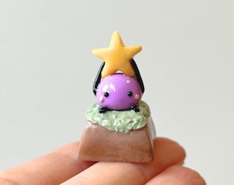 Stardew Valley Junimo Purple Keycap | Handmade Stardew Valley Keycap