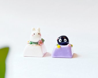 Chibi Totoro Artisan Keycap | Soot Sprite Keycap | Artisan Keycaps | Handmade | Studio Ghibli Keycap | Totoro Gifts