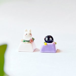 Chibi Totoro Artisan Keycap | Soot Sprite Keycap | Artisan Keycaps | Handmade | Studio Ghibli Keycap | Totoro Gifts