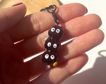 Soot Sprites Dango Keychain | Spirited Away Keychain | Soot Sprites Charm | Handmade | Studio Ghibli