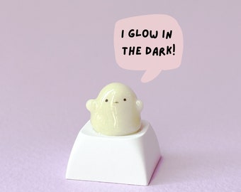 Glow In The Dark Baby Ghost Artisan Keycap | Baby Ghost Keycap | Cute Keycap | Artisan Keycaps | Handmade