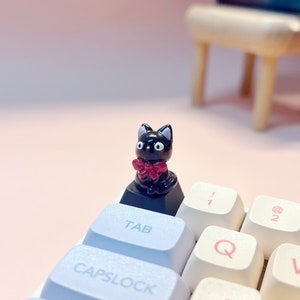 Jiji Artisan Keycap | Kiki's Delivery Service Keycap | Studio Ghibli Keycaps | Handmade | Cat Keycaps | Jiji Charm