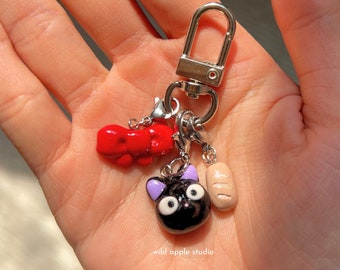 Jiji Keychain | Jiji Cat Charm | Handmade | Studio Ghibli Keychain | Kiki's Delivery Service