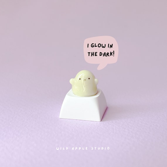 Glow In The Dark Baby Ghost Artisan Keycap | Baby Ghost Keycap | Cute Keycap | Artisan Keycaps | Handmade