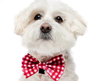 sweetheart plaid - dog bow tie