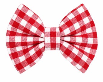 red picnic plaid pet bow tie by DAPPER DEXTER