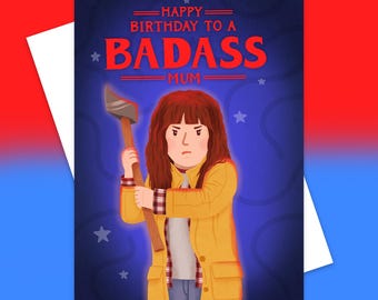 A6 Stranger Things - Joyce Birthday card