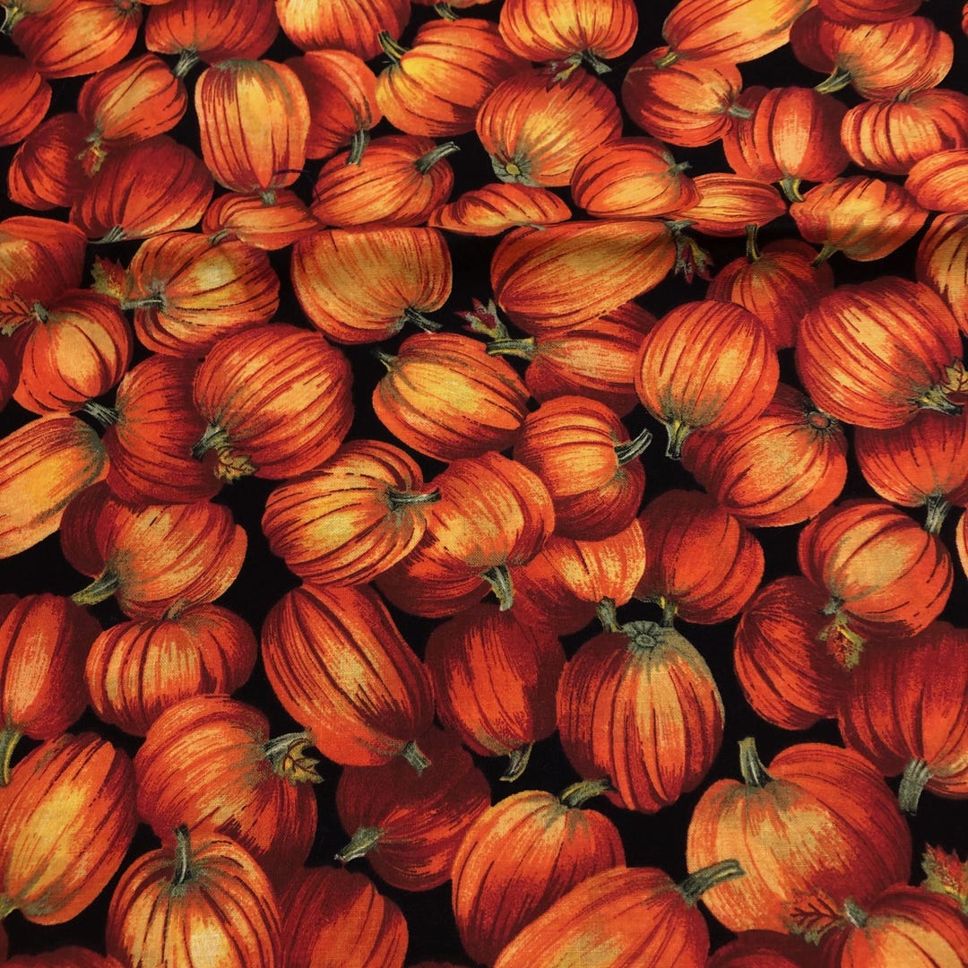 Tossed Pumpkins Black Cotton Fabric – Cotton Classics Print 44/45" - Etsy