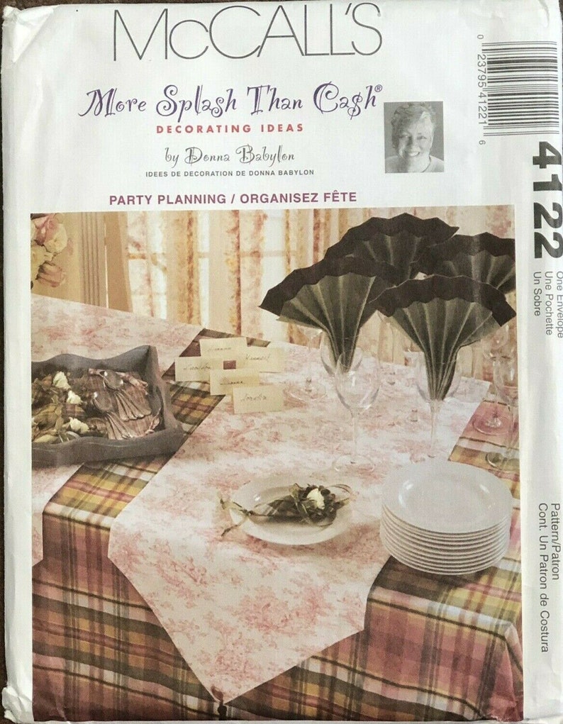McCalls 4122 Party Planning Round Buffet Table Covers Sewing Pattern