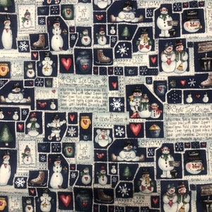Dianna Marcum Snow Ice Cream In Blue Cotton Fabric Retired Marcus Brothers Rare 32 X 44