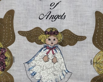 Vintage 80's Joan Kessler Garland Of Angels Cut And Sew Panel Concord Fabric