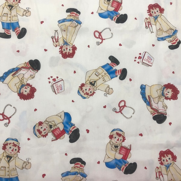 Daisy Kingdom Dr Ann & Nurse Andy Raggedy Ann Andy Cotton Fabric Springs 4330 60" X 36"