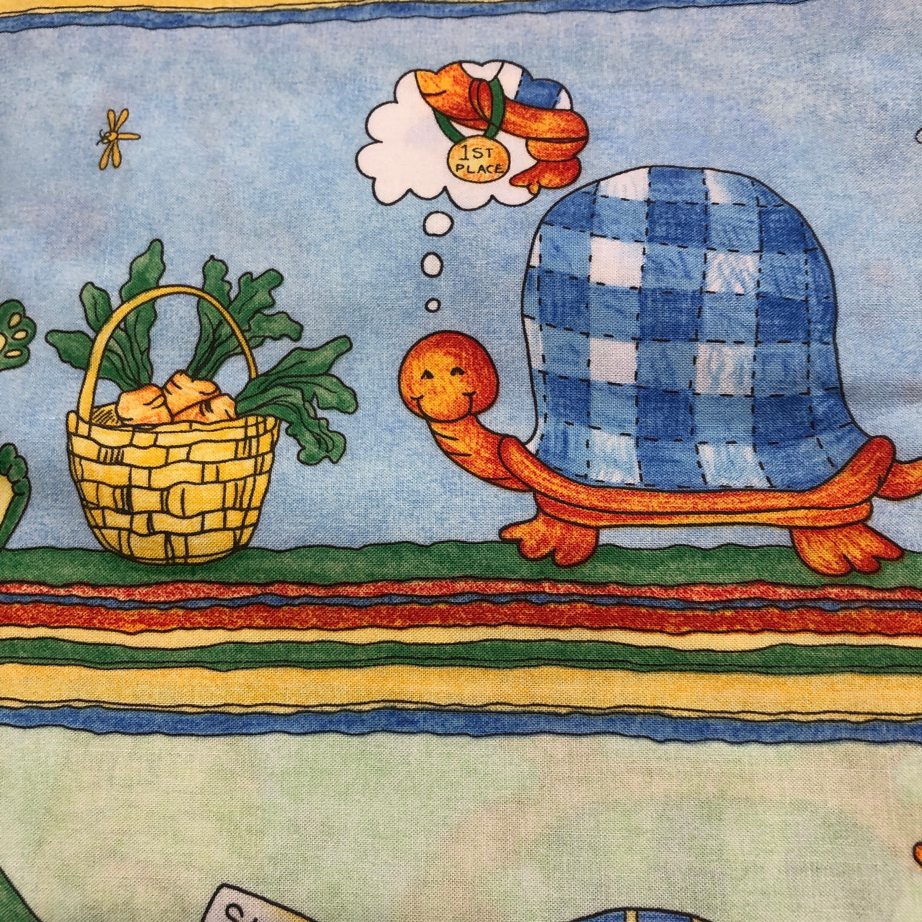 Tortoise Border Tortoise and the Hare Border Cotton Fabric Nancy Barrett P&B Textiles ...