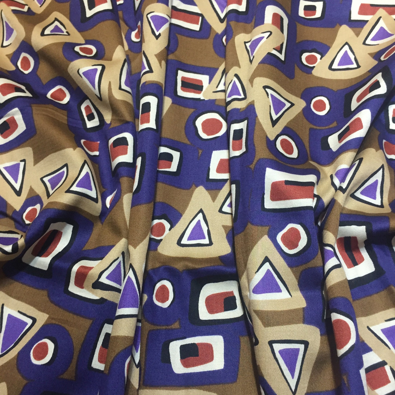 Geometric Cotton Sateen Fabric Bold MultiColor 1 Yard Quilt Etsy