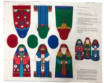 The Story Of Three Wisemen Cut and Sew Cotton Fabric Panel 44 X 36 VIP Cranston Christmas