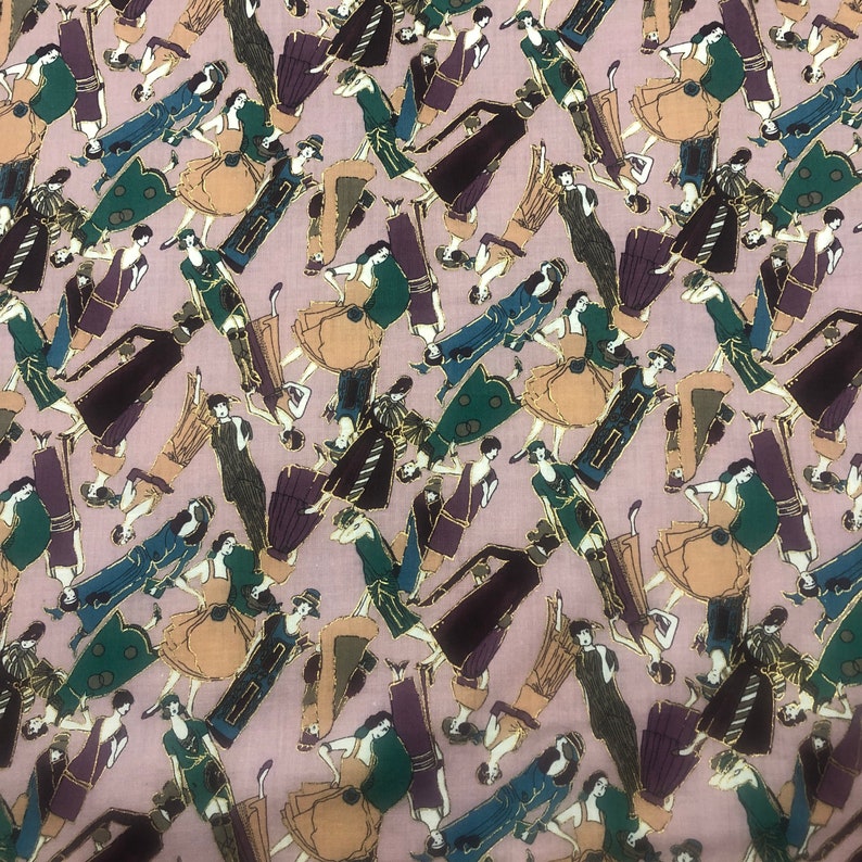 Heirlooms Art Deco Inspired Cotton Fabric Womens Fashion Etsy