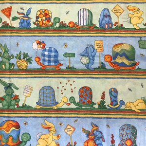 Tortoise Border Tortoise and the Hare Border Cotton Fabric Nancy Barrett P&B Textiles ...