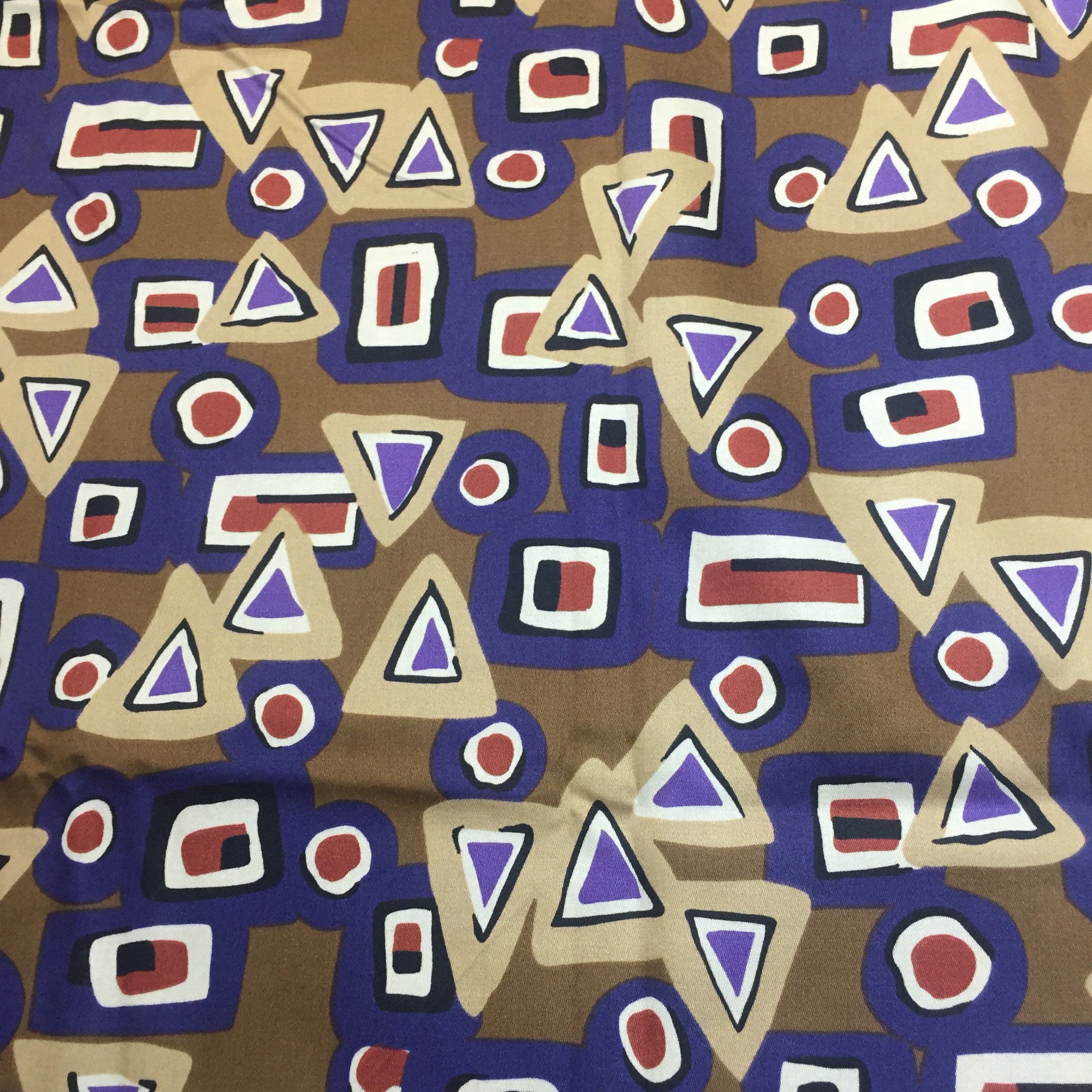 Geometric Cotton Sateen Fabric Bold MultiColor 1 Yard Quilt Etsy