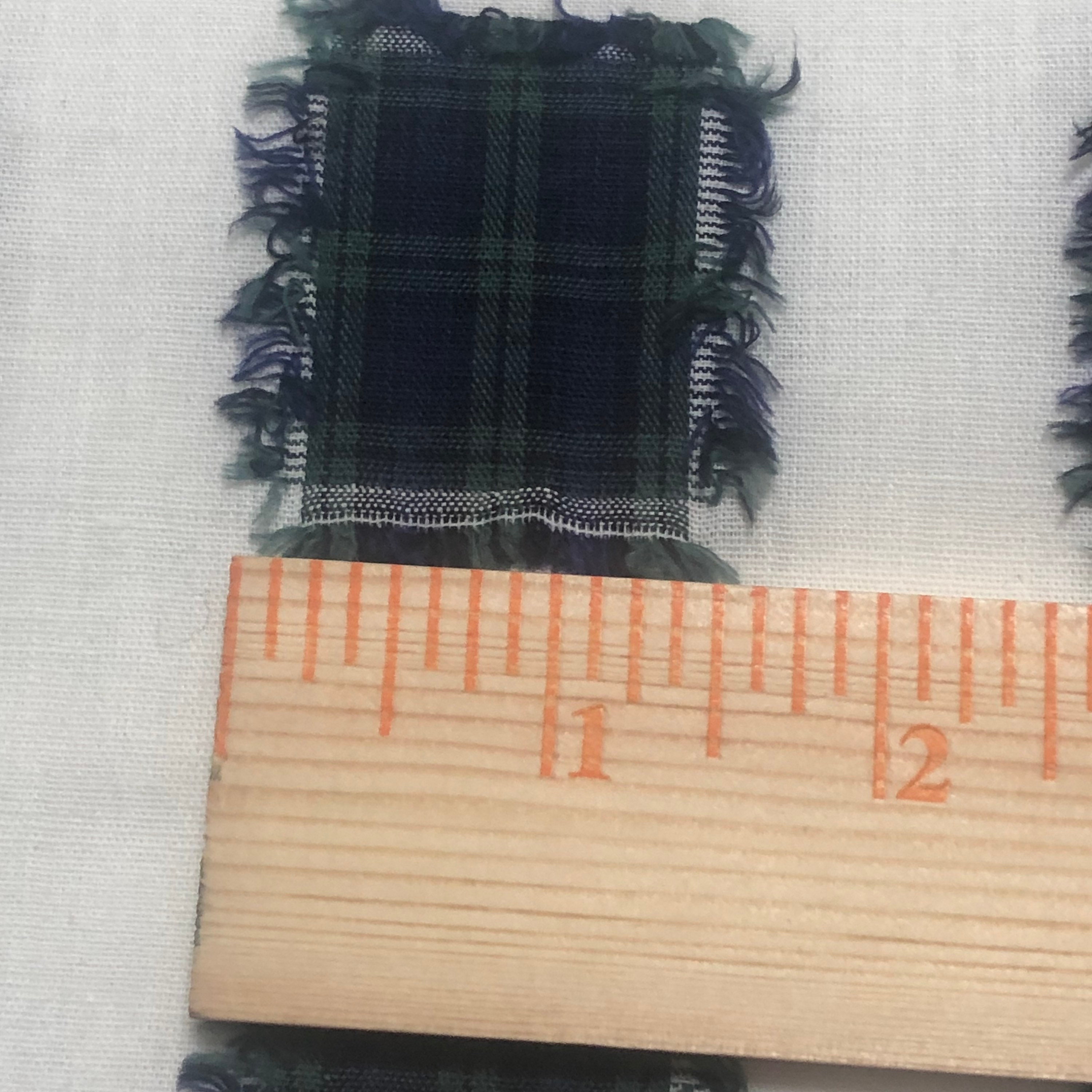 Frayed Tartan Plaid Postage Stamp Squares in Blue Green - Etsy