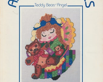 Teddy Bears' Angel Charted Cross Stitch Leaflet 4 Designs Vintage 80's Ann Spiess Mills