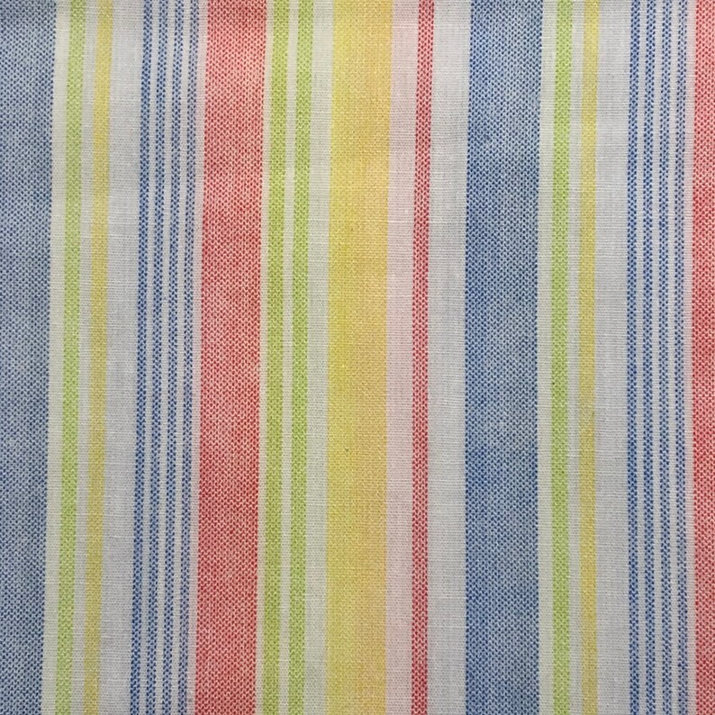 Vintage Muted Pastel Striped Cotton Fabric Shirting ...