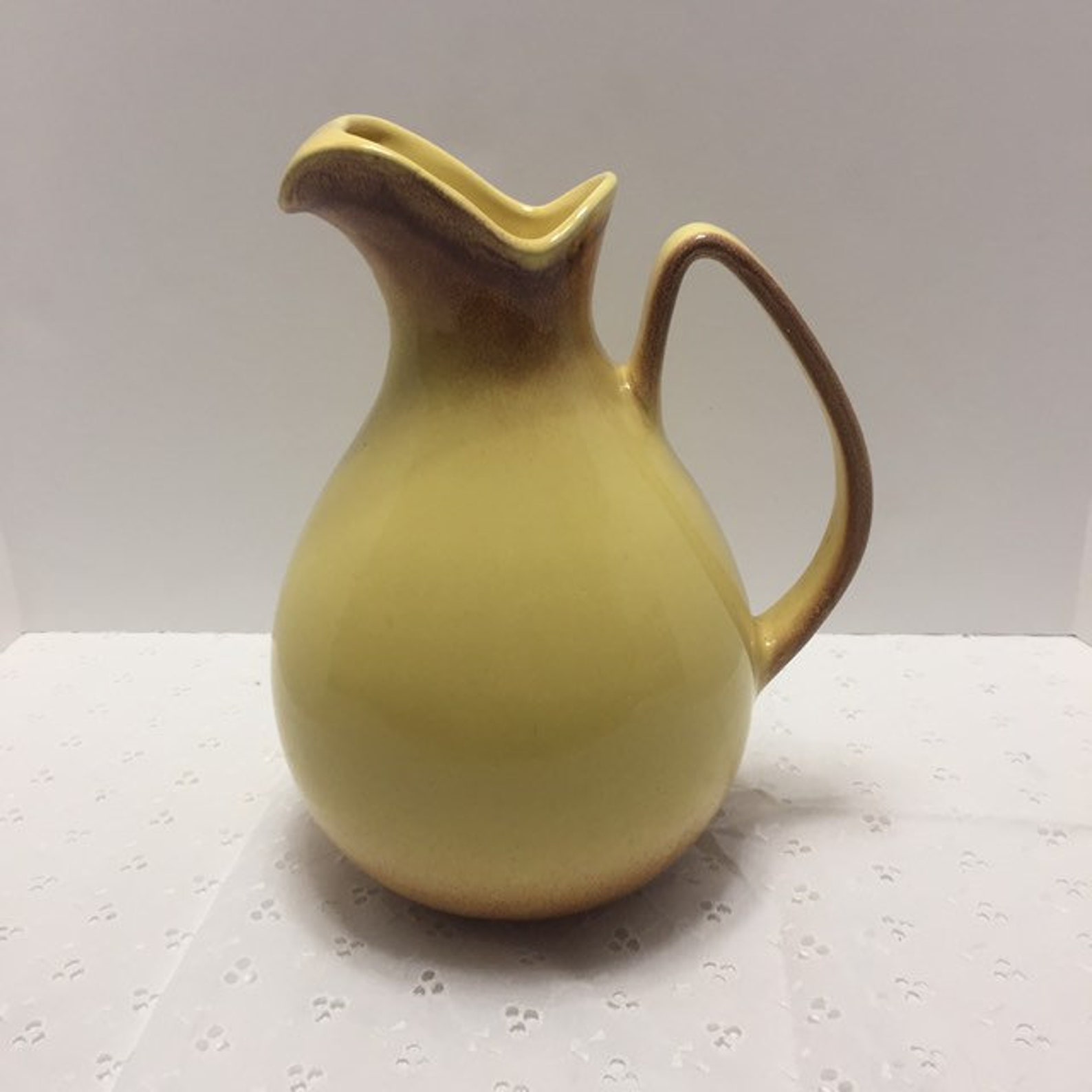 Vtg Royal Haeger Pottery Pitcher Gold Brown Specks 81479S Etsy