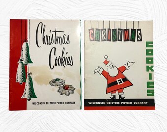 Set Of 2 Vintage 50's Wisconsin Electric Power Company Christmas Cookies Cookbooks 1956 And 1957
