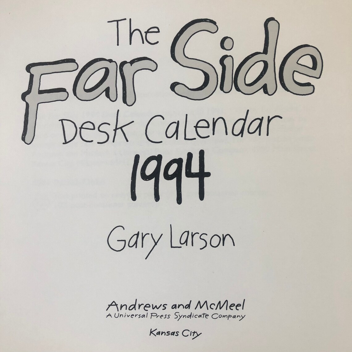 Vintage 1994 the Far Side Desk Calendar Gary Larson Colored Etsy