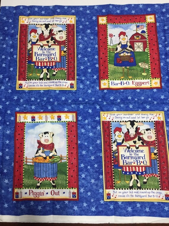 Barnyard Bbq Four Across Patch Daisy Kingdom 1860 Sandi Gore Etsy