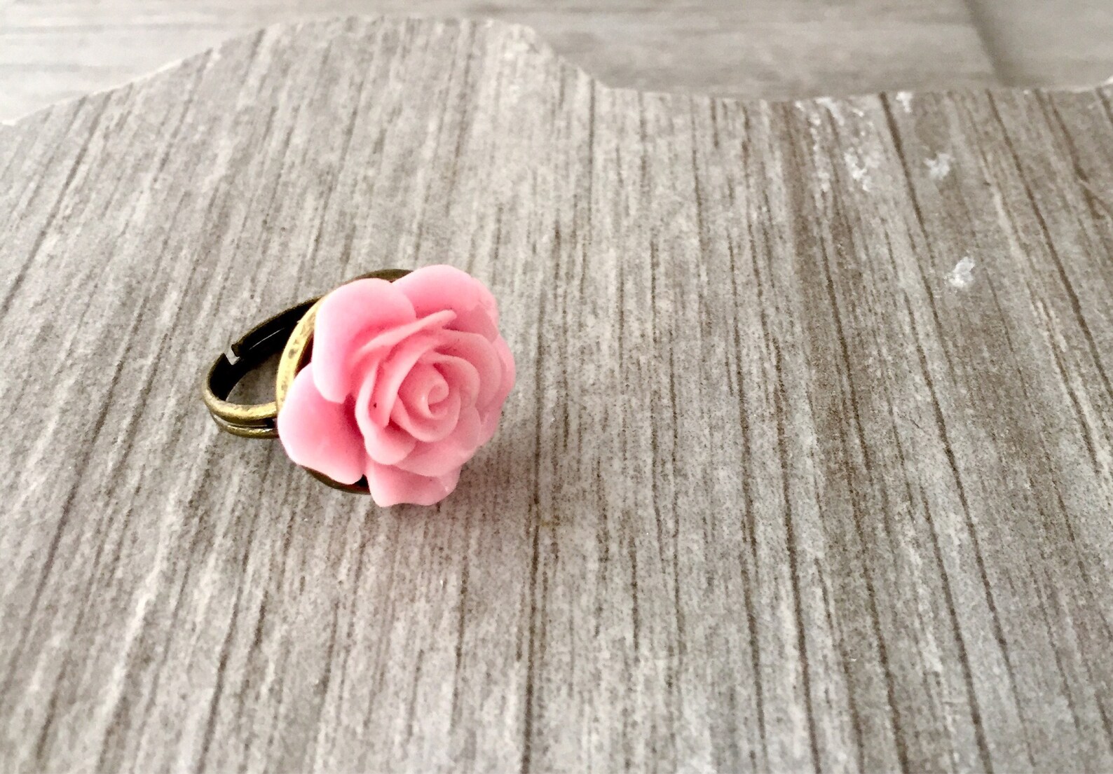 Pink Rose Ring Rose Ring Pink Flower Ring Pink Rose Jewelry Etsy