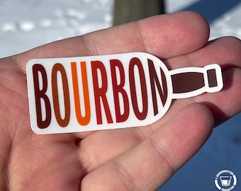 Bourbon Bottle, Clear Sticker