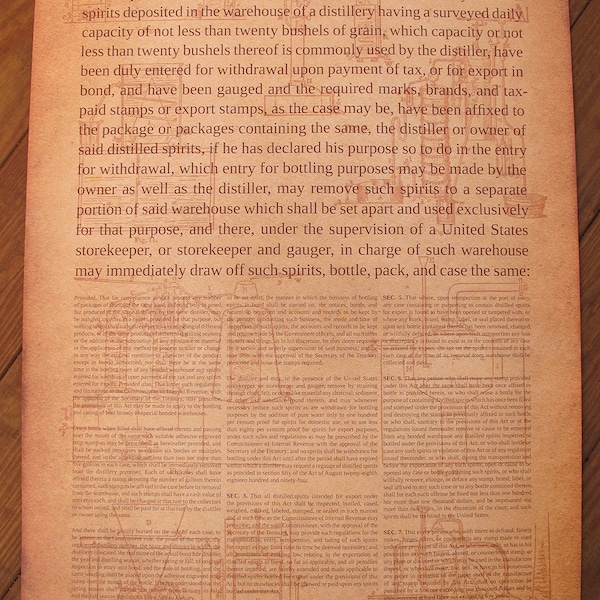 The Bottled in Bond Act of 1897 Poster (24" x 36")