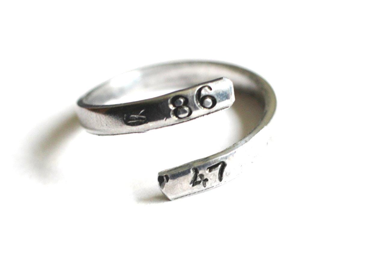 8647 Stamped Adjustable  Ring, Stamped Ring, Aluminum Ring