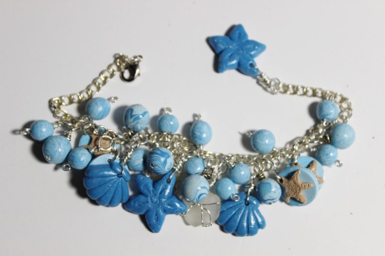 Beach Charm Bracelet Ocean Themed Charm Bracelet Charm image 0