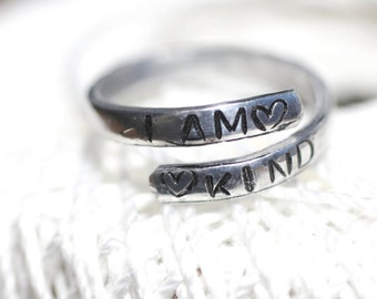I Am Kind Of A Bitch Mantra Ring, Stamped Ring, Adjustable Ring, Swear Word Ring