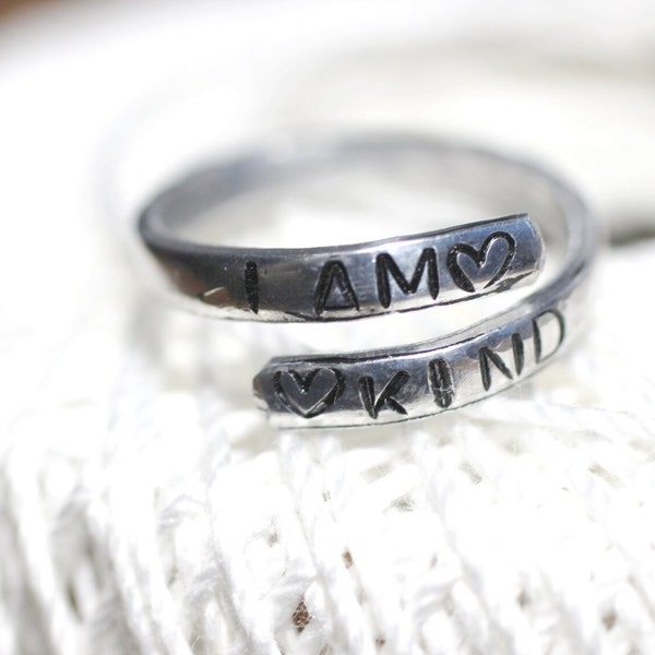 I Am Kind Of A Bitch Mantra Ring, Stamped Ring, Adjustable Ring, Swear Word Ring