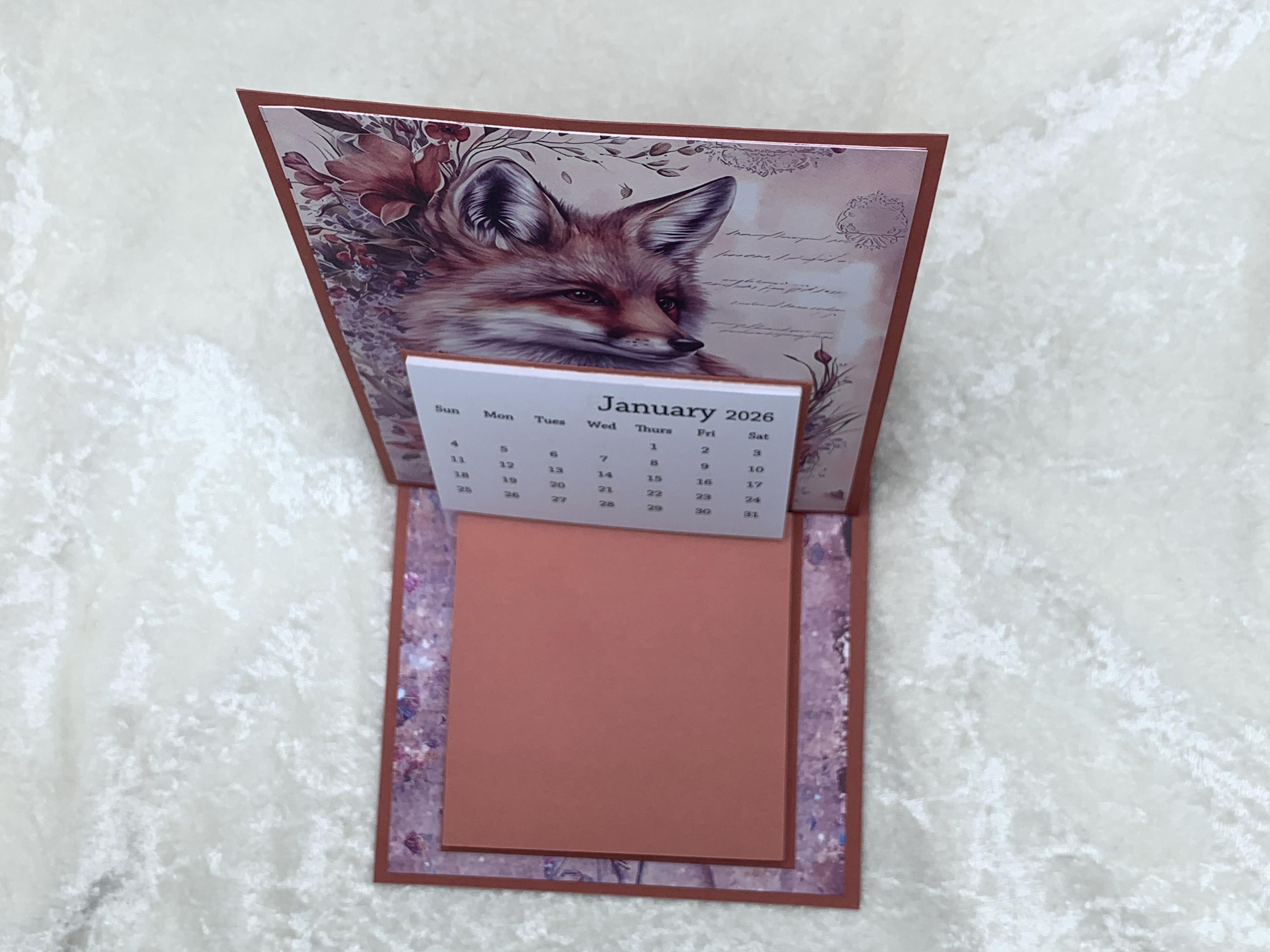 2026 Calendar, Desk Style, Fox Theme, Handmade - Etsy