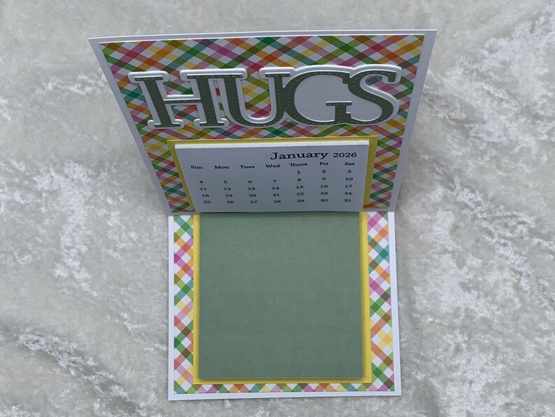 Hug Calendar 2026 Calendar, Desk Style, Hugs Theme, Multicolor Plaid, Handmade - Etsy