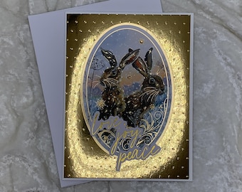 Embossed Holographic Christmas Card, Vintage-style Holiday Ornaments Theme  - Etsy