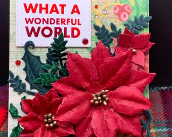 3D Poinsettia Christmas Card: Handcrafted Holiday Greeting