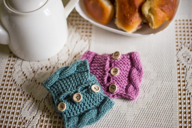 Set of 2 Knit cups knit coffee cozy cup warmer coffee cozy cup sleeve cozy cup knit mug cozy mug warmer tea cup cozy Christmas gift