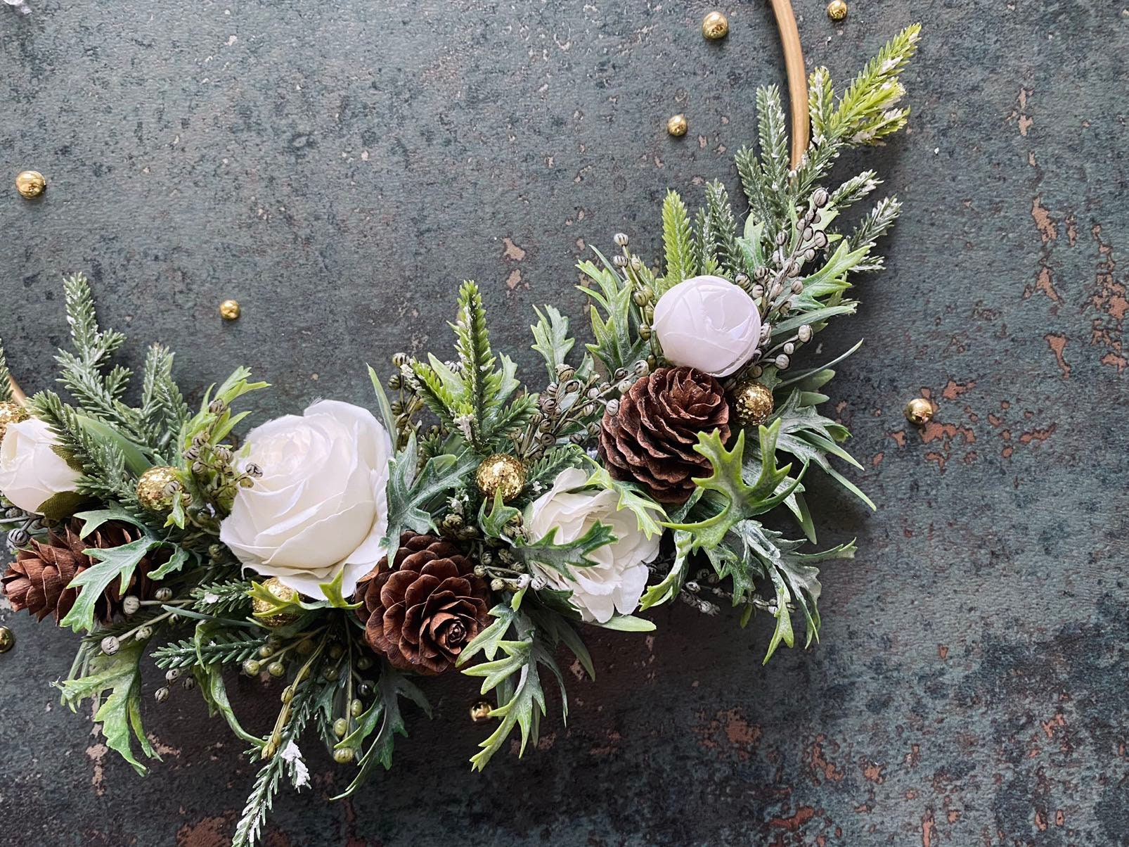 Winter Wedding Bouquet Pine Cone Bridesmaid Hoop Bouquet - Etsy