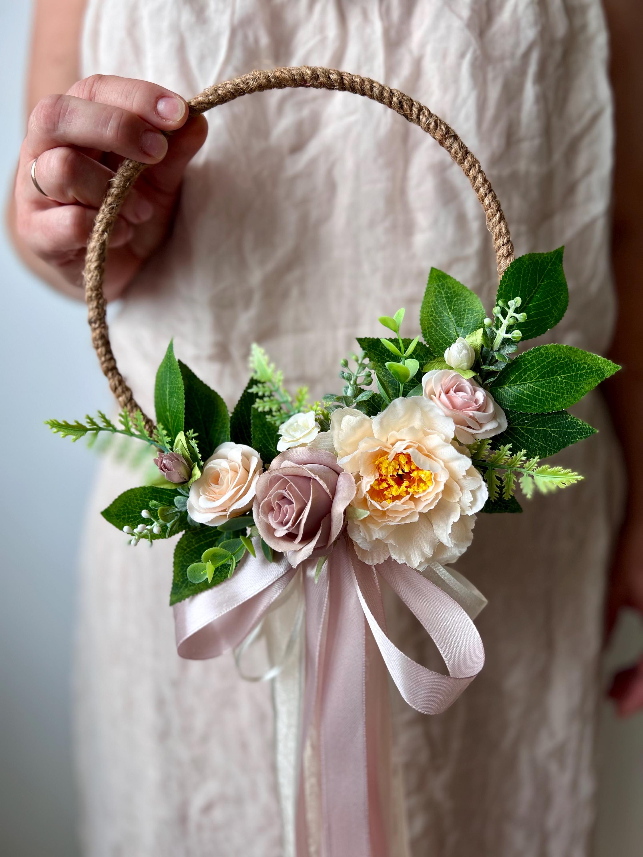 8 PCS 20 Cm Cerceau Floral En Métal Doré Boucles De Cerceau D