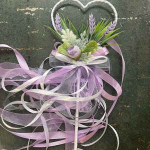 Lavender flower girl wand Magic wand Butterfly Wand flower wand fairy wand princess wand purple ribbon wand lilac wedding accessories