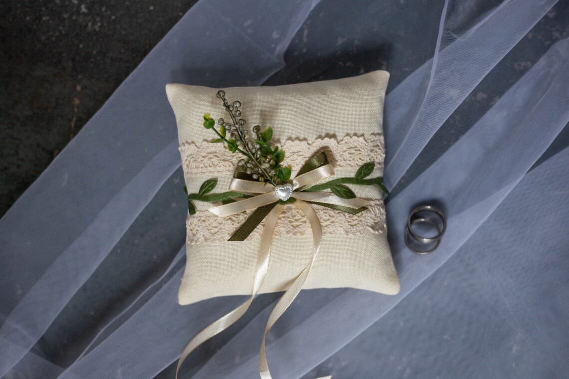 Mini Greenery Ring Bearer Ring Holder Pillow Eucalyptus Etsy